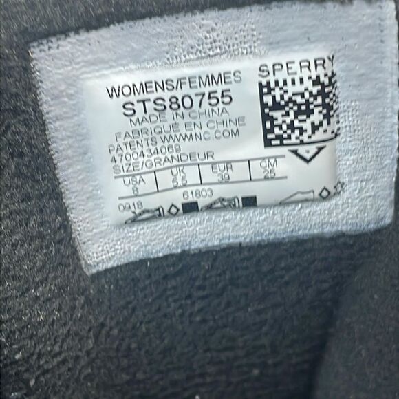 Sperry Top Sider Saltwater Black Quilted Women’s Sz 8 Tan Rubber Rain Duck Boots - Picture 6 of 11